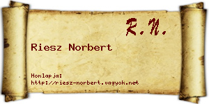 Riesz Norbert névjegykártya